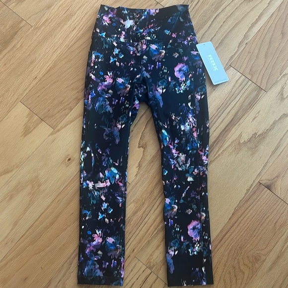 RBX ultra hold cropped leggings XS extra small pockets new floral abstract crop - Picture 3 of 14